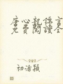 唐心龙锦言小说免费阅读全文