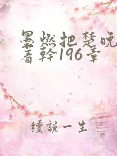 墨燃把楚晚宁按着干196章