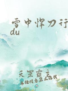雪中悍刀行sodu
