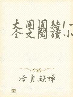 大团圆结1一6全文阅读小说