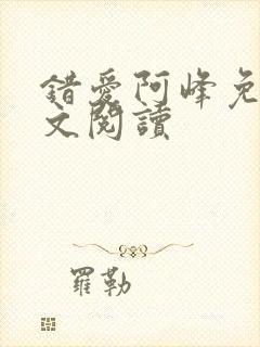 错爱阿峰免费全文阅读