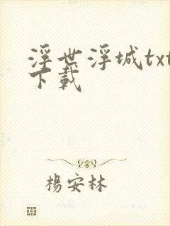 浮世浮城txt下载