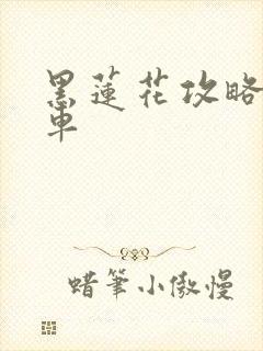 黑莲花攻略手册车