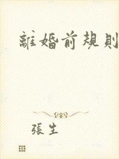 离婚前规则小说