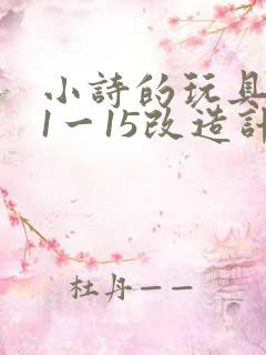 小诗的玩具日记1一15改造计划