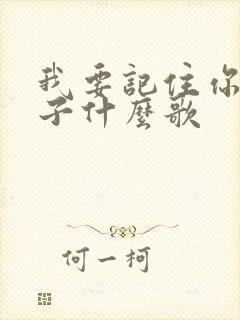 我要记住你的样子什么歌