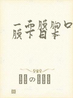 一面膜胸口一面膜下日本