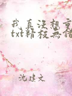 我真没想重生啊txt精校无错版