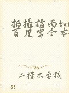 拍摄指南txt百度云全本