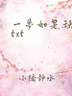 一梦如是秋水长txt