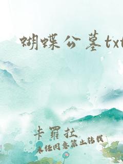 蝴蝶公墓txt