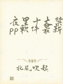 夜里十大禁用app软件最新章节