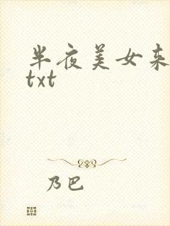 半夜美女来敲门txt