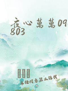 夜心万万090803