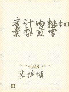 蜜汁肉桃txt棠梨煎雪