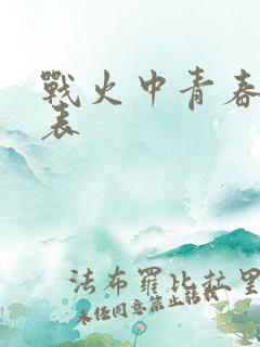 战火中青春演员表