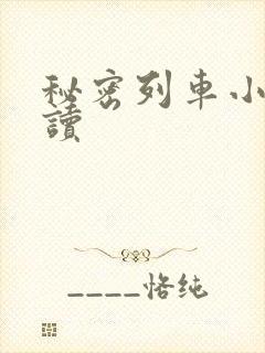 秘密列车小说阅读