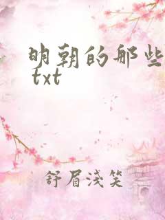 明朝的那些事儿 txt