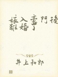 嫁入豪门后我又离婚了