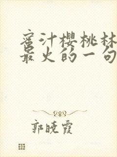 蜜汁樱桃林妙妙最火的一句