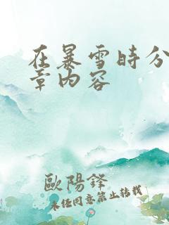 在暴雪时分54章内容