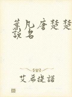 叶凡唐楚楚的小说名