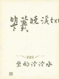 明若晓溪txt下载