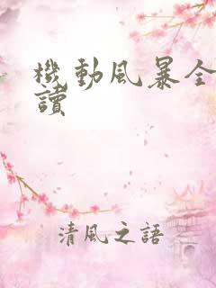 机动风暴全文阅读