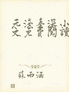 元浅秦深小说全文免费阅读