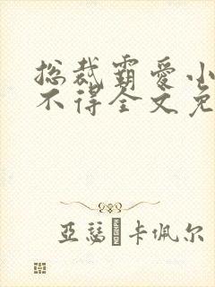 总裁霸爱小妻惹不得全文免费阅读