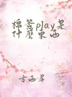 棉签play是什么东西