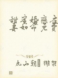 甜蜜婚恋夜少爱妻如命免费阅读