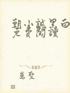 朝小诚黑白小说免费阅读