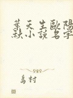 叶天生欧阳欣忆秋小说名字