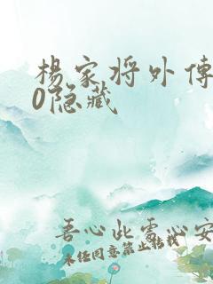 杨家将外传2.0隐藏