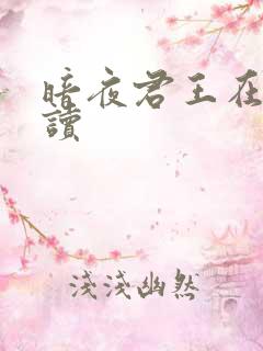 暗夜君王在线阅读