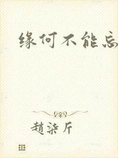 缘何不能忘记你