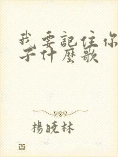 我要记住你的样子什么歌