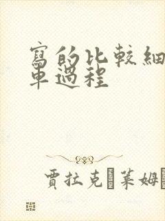 写的比较细的开车过程