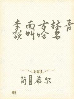李南方林青青小说叫啥名