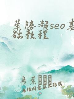 叶胜超seo基础教程