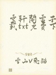 云轩阁电子书下载txt免费下载