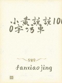 小黄说说1000字污车