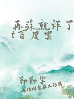 再苏就炸了txt百度云