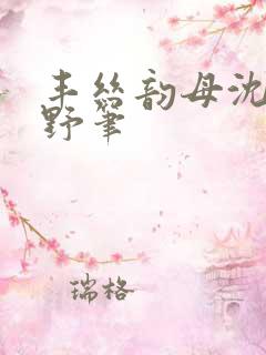 丰丝韵母沈蓉书野笔