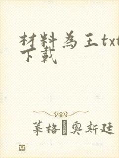 材料为王txt下载