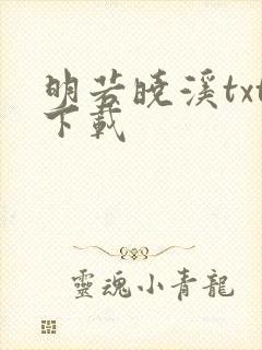 明若晓溪txt下载