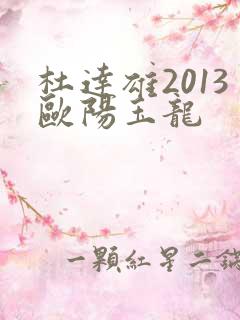 杜达雄2013欧阳玉龙