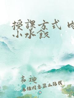 授课方式 肉馅小水饺