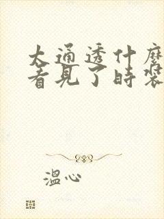 太通透什么毛都看见了时装